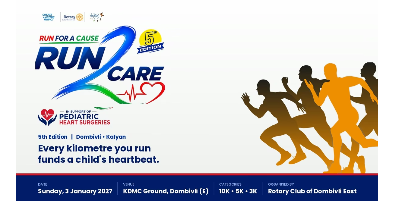 Run2Care -2027 Charity run 10K, 5K and 3K-every rupee funds a childs heart surgery.