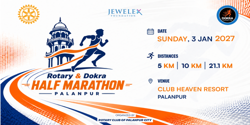 Rotary & Dokra Palanpur Half Marathon banner